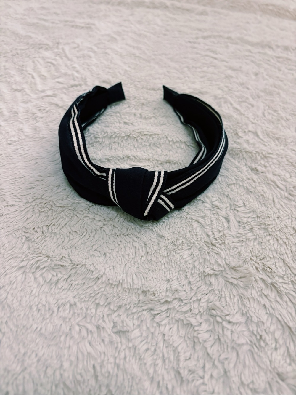 Navy Knotted Stripe Headband - Women Accessories